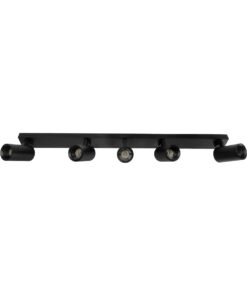 kelvo® SPOTA KLV-101-0142 Κινούμενο Φωτιστικό Σποτ Οροφής για 5 Λάμπες MR16 με Ντουί GU10 AC 220-240V IP20 – Μαύρο Ματ – Μ79.5 x Π6.3 x Υ14cm