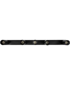 kelvo® SPOTA KLV-101-0142 Κινούμενο Φωτιστικό Σποτ Οροφής για 5 Λάμπες MR16 με Ντουί GU10 AC 220-240V IP20 – Μαύρο Ματ – Μ79.5 x Π6.3 x Υ14cm