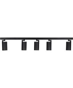kelvo® SPOTA KLV-101-0142 Κινούμενο Φωτιστικό Σποτ Οροφής για 5 Λάμπες MR16 με Ντουί GU10 AC 220-240V IP20 – Μαύρο Ματ – Μ79.5 x Π6.3 x Υ14cm