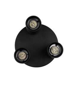 kelvo® SPOTA KLV-101-0144 Κινούμενο Φωτιστικό Σποτ Οροφής για 3 Λάμπες MR16 με Ντουί GU10 AC 220-240V IP20 – Μαύρο Ματ – Μ19 x Π19 x Υ14cm