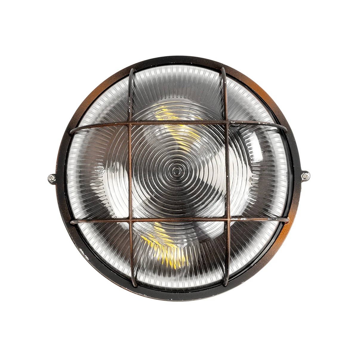 GLOBOSTAR® BOATLIGHT 61624 Vintage Φωτιστικό Καραβοχελώνα Τοίχου & Οροφής με Ντουί 2 x E27 AC 220-240V Αδιάβροχο IP65 - Χάλκινο Παλαιωμένο Εφέ Σκουριάς Ματ - Μ24 x Π24 x Υ11cm - Image 4