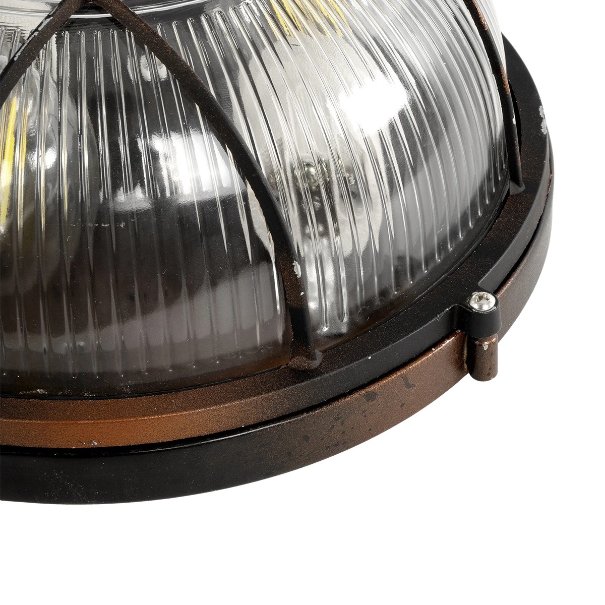 GLOBOSTAR® BOATLIGHT 61624 Vintage Φωτιστικό Καραβοχελώνα Τοίχου & Οροφής με Ντουί 2 x E27 AC 220-240V Αδιάβροχο IP65 - Χάλκινο Παλαιωμένο Εφέ Σκουριάς Ματ - Μ24 x Π24 x Υ11cm - Image 7
