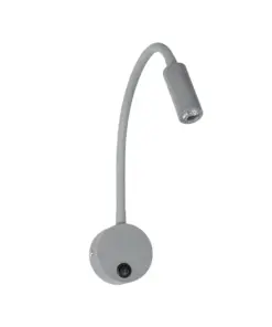 GLOBOSTAR® GOOSE 61689 Μοντέρνο Φωτιστικό Τοίχου - Απλίκα Ξενοδοχείου Reading Light LED 3W 300lm 36° AC 220-240V IP20 Θερμό Λευκό 2700K - CREE XPE Chip & TÜV SÜD Driver - Γκρι Ανθρακί Ματ - Μ6.5 x Π15 x Υ24.5cm - 3 Χρόνια Εγγύηση