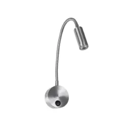 GLOBOSTAR® GOOSE 61691 Μοντέρνο Φωτιστικό Τοίχου - Απλίκα Ξενοδοχείου Reading Light LED 3W 300lm 36° AC 220-240V IP20 Θερμό Λευκό 2700K - CREE XPE Chip & TÜV SÜD Driver - Νίκελ Βούρτσας - Μ6.5 x Π15 x Υ24.5cm - 3 Χρόνια Εγγύηση