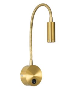 GLOBOSTAR® GOOSE 61692 Μοντέρνο Φωτιστικό Τοίχου – Απλίκα Ξενοδοχείου Reading Light LED 3W 300lm 36° AC 220-240V IP20 Θερμό Λευκό 2700K – CREE XPE Chip & TÜV SÜD Driver – Χρυσό Βούρτσας – Μ6.5 x Π15 xΥ24.5cm – 3 Χρόνια Εγγύηση