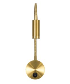 GLOBOSTAR® GOOSE 61692 Μοντέρνο Φωτιστικό Τοίχου – Απλίκα Ξενοδοχείου Reading Light LED 3W 300lm 36° AC 220-240V IP20 Θερμό Λευκό 2700K – CREE XPE Chip & TÜV SÜD Driver – Χρυσό Βούρτσας – Μ6.5 x Π15 xΥ24.5cm – 3 Χρόνια Εγγύηση