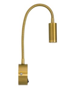 GLOBOSTAR® GOOSE 61692 Μοντέρνο Φωτιστικό Τοίχου – Απλίκα Ξενοδοχείου Reading Light LED 3W 300lm 36° AC 220-240V IP20 Θερμό Λευκό 2700K – CREE XPE Chip & TÜV SÜD Driver – Χρυσό Βούρτσας – Μ6.5 x Π15 xΥ24.5cm – 3 Χρόνια Εγγύηση