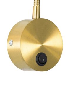 GLOBOSTAR® GOOSE 61692 Μοντέρνο Φωτιστικό Τοίχου – Απλίκα Ξενοδοχείου Reading Light LED 3W 300lm 36° AC 220-240V IP20 Θερμό Λευκό 2700K – CREE XPE Chip & TÜV SÜD Driver – Χρυσό Βούρτσας – Μ6.5 x Π15 xΥ24.5cm – 3 Χρόνια Εγγύηση