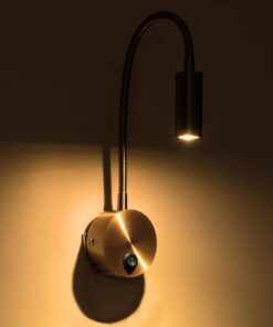 GLOBOSTAR® GOOSE 61692 Μοντέρνο Φωτιστικό Τοίχου – Απλίκα Ξενοδοχείου Reading Light LED 3W 300lm 36° AC 220-240V IP20 Θερμό Λευκό 2700K – CREE XPE Chip & TÜV SÜD Driver – Χρυσό Βούρτσας – Μ6.5 x Π15 xΥ24.5cm – 3 Χρόνια Εγγύηση