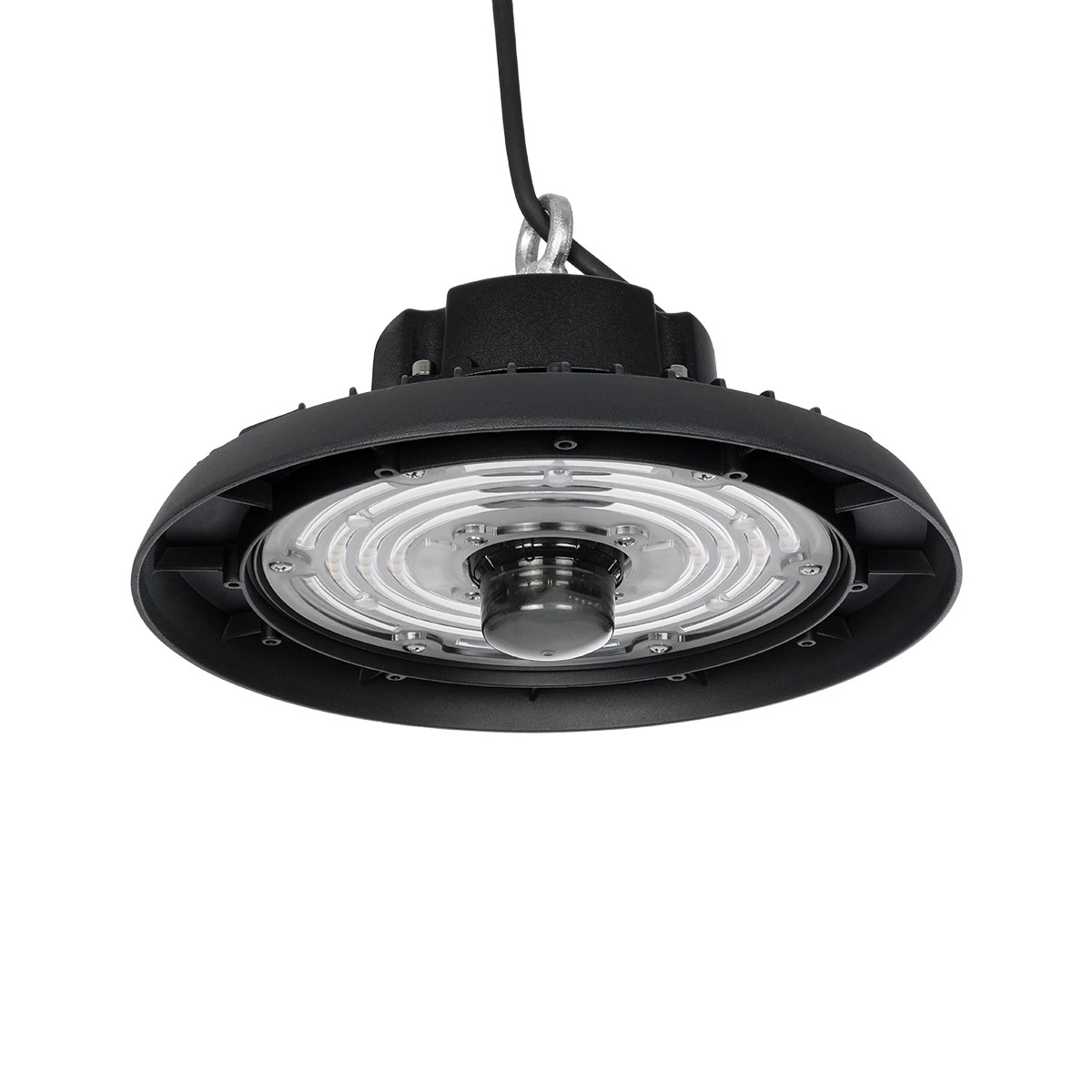 GLOBOSTAR® INDUSTRY 61704 Βιομηχανικό Φωτιστικό Καμπάνα High Bay UFO Τεχνολογίας Smart Group Linkable Control System 2.4Ghz με Αισθητήρα Κίνησης Microwave LED 100W 15000lm SDCM<5 90° AC 85-265V Αδιάβροχο IP65 IK08 Φυσικό Λευκό 5000K - 175 x Sanan Opto SMD Chip & TÜV SÜD Driver - Μαύρο Χυτό Αλουμίνιο - Μ26.5 x Π26.5 x Υ15cm - 5 Χρόνια Εγγύηση - Image 4