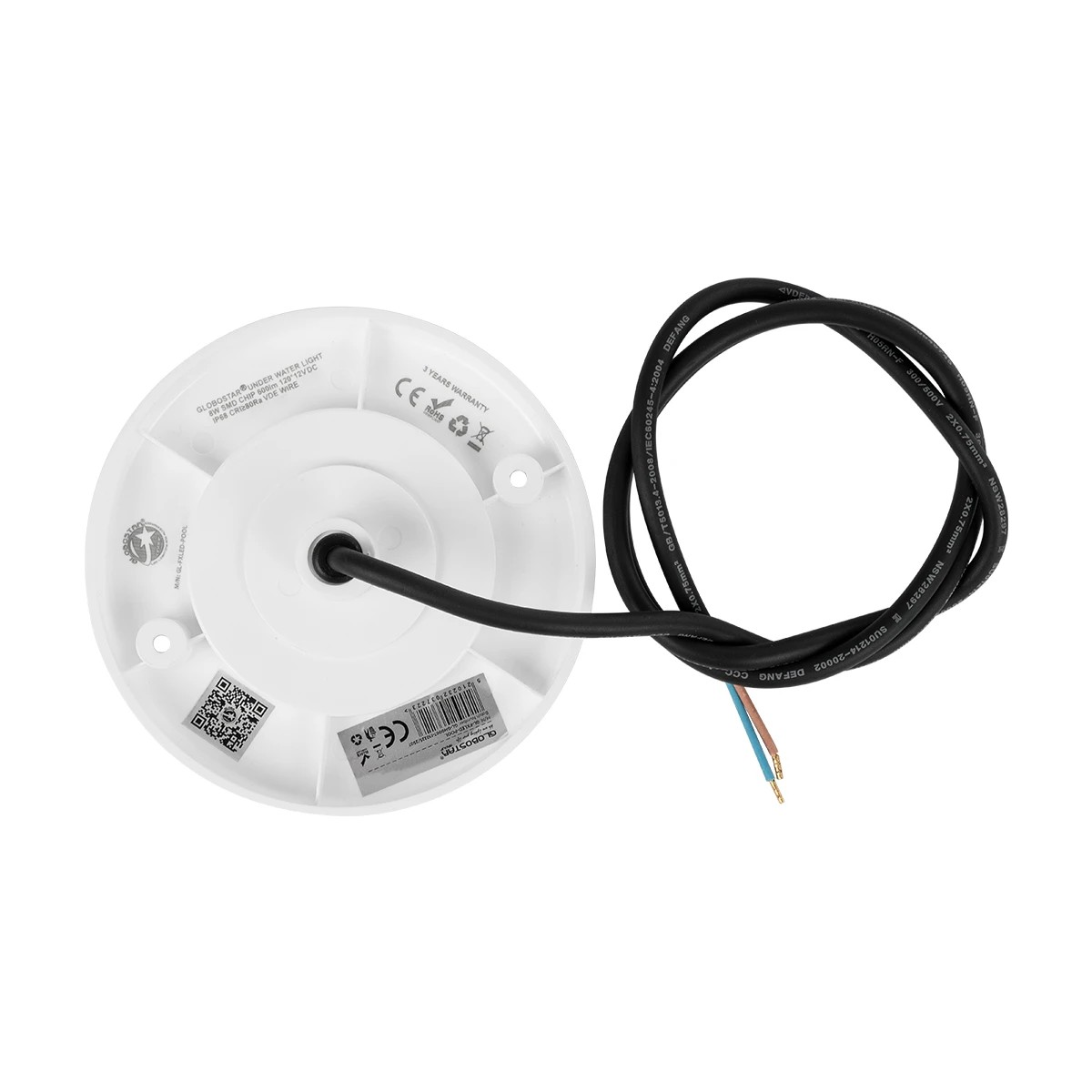 GLOBOSTAR® POOLARTY 61715 Υποβρύχιο Φωτιστικό για Σιντριβάνια/Πισίνες LED 8W 640lm 120° DC 12V Αδιάβροχο IP68 Φυσικό Λευκό 4500K Dimmable - Bridgelux SMD Chip - 1m VDE Rubber Καλώδιο - Μ13 x Π13 x Υ2cm - 3 Χρόνια Εγγύηση - Image 9