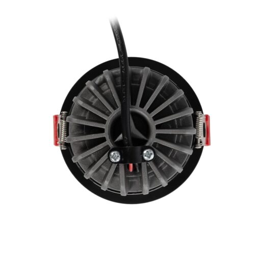 kelvo® PINADO KLV-101-0126 Χωνευτό Φωτιστικό Downlight Σποτ LED 7W 840lm 15° AC 220-240V IP20 Θερμό Λευκό 2700K – Bridgelux COB Chip & TÜV SÜD Driver – Μαύρο Ματ – Μ8.3 x Π8.3 x Υ8.2cm / Q7.3cm – 5 Χρόνια Εγγύηση
