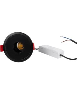 kelvo® PINADO KLV-101-0126 Χωνευτό Φωτιστικό Downlight Σποτ LED 7W 840lm 15° AC 220-240V IP20 Θερμό Λευκό 2700K – Bridgelux COB Chip & TÜV SÜD Driver – Μαύρο Ματ – Μ8.3 x Π8.3 x Υ8.2cm / Q7.3cm – 5 Χρόνια Εγγύηση