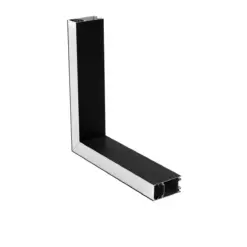 GLOBOSTAR® ALP-CORNER-SIDE90 LUMILINE 61767 Επιφανειακό / Κρεμαστό Προφίλ Αλουμινίου Γωνία με Λευκό Γαλακτερό Πατητό Κάλυμμα για Ταινίες LED IP20 - Μαύρο Ματ - Μ30 x Π3.5 x Υ7cm