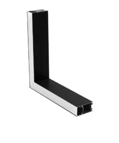 GLOBOSTAR® ALP-CORNER-SIDE90 LUMILINE 61767 Επιφανειακό / Κρεμαστό Προφίλ Αλουμινίου Γωνία με Λευκό Γαλακτερό Πατητό Κάλυμμα για Ταινίες LED IP20 - Μαύρο Ματ - Μ30 x Π3.5 x Υ7cm