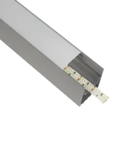 GLOBOSTAR® ALP-LINEAR BRIGHTRAIL 61776-3M Επιφανειακό / Κρεμαστό / Επιτοίχιο Προφίλ Αλουμινίου με Λευκό Γαλακτερό Πατητό Κάλυμμα για Ταινίες LED IP20 - Γκρι Ανθρακί Ματ - Μ300 x Π5 x Υ7.5cm