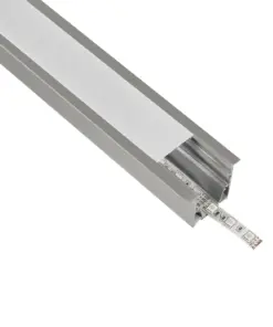 GLOBOSTAR® ALP-LINEAR RECESSA 61787-3M Χωνευτό Προφίλ Αλουμινίου με Λευκό Γαλακτερό Πατητό Κάλυμμα για Ταινίες LED IP20 - Γκρι Ανθρακί Ματ - Μ300 x Π3.5 x Υ4cm