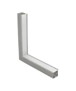 GLOBOSTAR® ALP-CORNER-IN90 RECESSA 61793 Χωνευτό Προφίλ Αλουμινίου Γωνία με Λευκό Γαλακτερό Πατητό Κάλυμμα για Ταινίες LED IP20 - Γκρι Ανθρακί Ματ - Μ30 x Π3.5 x Υ4cm