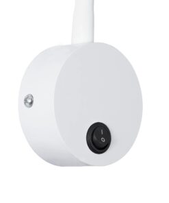 GLOBOSTAR® GOOSE 61688 Μοντέρνο Φωτιστικό Τοίχου – Απλίκα Ξενοδοχείου Reading Light LED 3W 300lm 36° AC 220-240V IP20 Θερμό Λευκό 2700K – CREE XPE Chip & TÜV SÜD Driver – Λευκό Ματ – Μ6.5 x Π15 x Υ24.5cm – 3 Χρόνια Εγγύηση