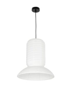 GLOBOSTAR® ROMINA 62002 Μοντέρνο Κρεμαστό Φωτιστικό Οροφής με Ντουί 1 x E27 AC 220-240V IP20 – Λευκό – Μ40 x Π40 x Υ42.5cm