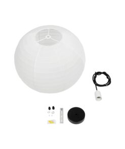 GLOBOSTAR® ROMINA 62004 Μοντέρνο Κρεμαστό Φωτιστικό Οροφής με Ντουί 1 x E27 AC 220-240V IP20 – Λευκό – Μ40 x Π40 x Υ37cm