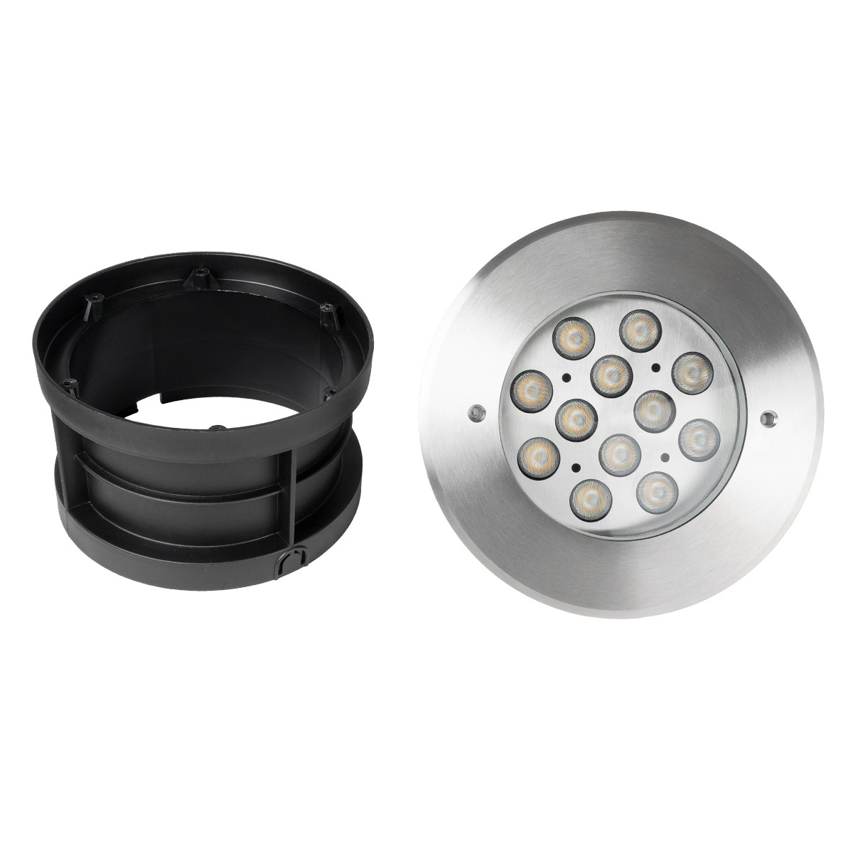 GLOBOSTAR® UNDERWATERTUNI 90420 Υποβρύχιο Χωνευτό Σποτ για Σιντριβάνια/Πισίνες LED 12W 1080lm 30° DC 24V Αδιάβροχο IP68 Θερμό Λευκό 2700K Dimmable - Bridgelux SMD Chip - Ανοξείδωτο Ατσάλι SS304 - Μ18 x Π18 x Υ11cm / Q17.5cm - 3 Χρόνια Εγγύηση - Image 8