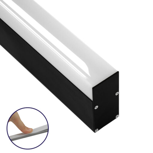 GloboStar® SURFACEPENDANT-PROFILE 70832-3M Προφίλ Αλουμινίου – Βάση & Ψύκτρα Ταινίας LED με Λευκό Γαλακτερό Κάλυμμα – Επιφανειακή & Κρεμαστή Χρήση – Πατητό Κάλυμμα – Μαύρο – 3 Μέτρα – Μ300 x Π3.5 x Υ7.4cm