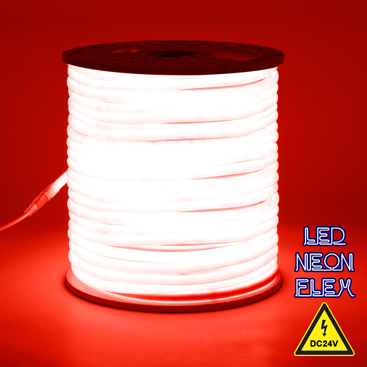 GLOBOSTAR® NEOTUBE 70583 Ταινία Neon Flex LED 12W/m 600lm/m 360° DC 24V Αδιάβροχο IP65 120 x SMD2835 Chip/m Κόκκινο Dimmable - Sanan SMD Chip - Μ100 x Π1.3 x Υ1.3cm - 3 Χρόνια Εγγύηση - Image 2