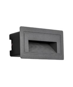 kelvo® STEPART KLV-101-0081 Χωνευτό Φωτιστικό Σκαλοπατιού / Διαδρόμου LED 3W 375lm 45° AC 220-240V Αδιάβροχο IP65 Θερμό Λευκό 2700K – Lumileds SMD Chip & TÜV SÜD Driver – Γκρι Ανθρακί Ματ – Μ10.5 x Π4.5 x Υ6cm / Q9.1 x 4.5cm – 5 Χρόνια Εγγύηση