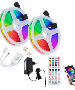 GLOBOSTAR® CHROMAWAVE 85813 Σετ Ταινίας με Τροφοδοτικό με IR Ασύρματο Χειριστήριο & Λειτουργία μέσω WiFi APP LED 72W 4320lm 120° AC 220-240V IP20 600 x SMD5050 Chip Πολύχρωμο RGB Dimmable – Sanan SMD Chip – Μ1000 x Π1 x Υ0.3cm – Δύο Ρολά 5 Μέτρων – 2 Χρόνια Εγγύηση