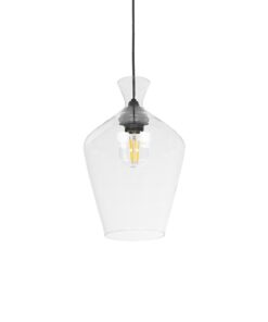 GLOBOSTAR® BALU 206-0040 Μοντέρνο Κρεμαστό Φωτιστικό Οροφής με Ντουί 1 x E27 AC 220-240V IP20 – Διάφανο – Μ20 x Π20 x Υ32cm