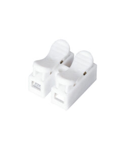 GloboStar® FAST-CONNECT 69905 Διπλή Κλέμα Ταχείας Σύνδεσης & Διακλάδωσης Καλωδίων - 2 x Είσοδοι & 2 x Έξοδοι με Συμβατή Διατομή Καλωδίων 0.2mm² έως 1mm² - 250V 2A Max - Μ2 x Π1.7 x Υ1.3cm - Λευκό - Πακέτο 20 Τεμαχίων - 5 Years Warranty