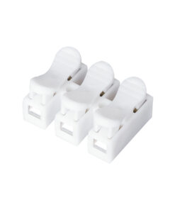 GloboStar® FAST-CONNECT 69906 Τριπλή Κλέμα Ταχείας Σύνδεσης & Διακλάδωσης Καλωδίων - 3 x Είσοδοι & 3 x Έξοδοι με Συμβατή Διατομή Καλωδίων 0.2mm² έως 1mm² - 250V 2A Max - Μ2 x Π2.7 x Υ1.9cm - Λευκό - Πακέτο 20 Τεμαχίων - 5 Years Warranty