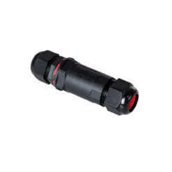 GloboStar® FAST-CONNECT 69916 Διπλός Ι Σύνδεσμος Ταχείας Σύνδεσης & Διακλάδωσης Καλωδίων - 1 x Είσοδος & 1 x Έξοδος - Εσωτερική Τριπλή Κλέμα με Συμβατή Διατομή Καλωδίων 3 x 0.5mm² έως 3 x 4mm² - 450V 24A Max Αδιάβροχο IP68 - Μαύρο - Μ3 x Π3 x Υ10.5cm