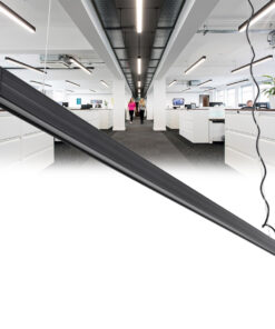 GloboStar® OFFICE 61025-P Γραμμικό Κρεμαστό Φωτιστικό Linear LED 18W 2170lm 120° AC 220-240V Μ120 x Π2 x Υ4cm Θερμό Λευκό 2700K - Μαύρο - 3 Years Warranty