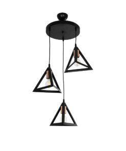 Alternative view of GLOBOSTAR® TRIANGLE 203-0162 Μοντέρνο Κρεμαστό Φωτιστικό Οροφής με Ντουί 3 x E27 AC 220-240V IP20 - Μάυρο & Χάλκινο - Μ67 x Π67 x Υ50cm
