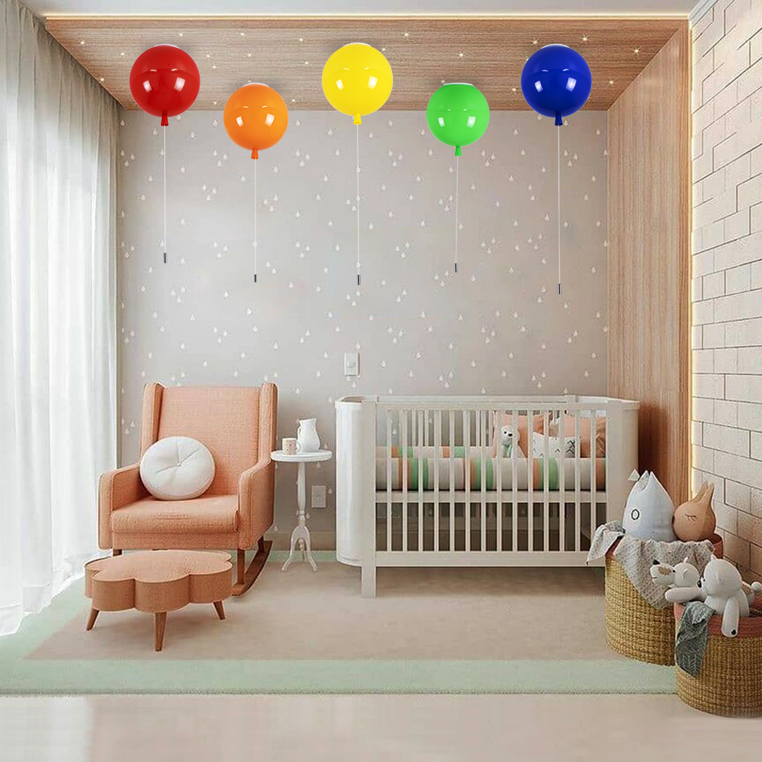 GLOBOSTAR® BALLOON 00651 Παιδικό Φωτιστικό Οροφής με Ντουί 1 x E27 AC 220-240V IP20 - Κίτρινο - Μ30 x Π30 x Υ33cm - Image 11