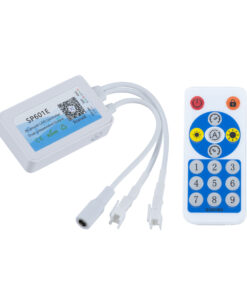 GloboStar® 70038 Ασύρματος LED Dream-Color Magic Digital RGBW Dual Controller Bluetooth με Χειριστήριο RF 16 Keys για LED Digital RGBW Προϊόντα 5v - 12v - 24v 2048 IC