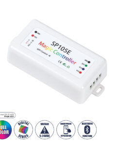 GLOBOSTAR® SP105E 70039 WiFi 2.4G Ψηφιακός Pixel Addressable Controller DC 5-12-24V IP20 - WiFi 2.4G - SPI/TTL Protocol 2048 IC - Μ8.5 x Π4.5 x Υ2.2cm - 2 Χρόνια Εγγύηση