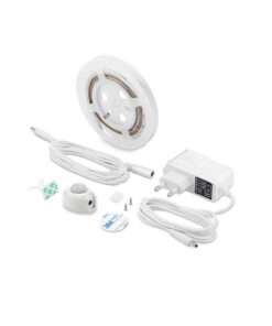 GLOBOSTAR® NIGHTSTEP 70400 Σετ Ταινίας με Αισθητήρα Κίνησης-Ημέρας-Νύχτας & Τροφοδοτικό LED 3W 300lm 120° AC 220-240V Αδιάβροχο IP65 36 x SMD2835 Φυσικό Λευκό 4500K – Sanan SMD Chip – Μ120 x Π0.8 x Υ0.2cm – 2 Χρόνια Εγγύηση