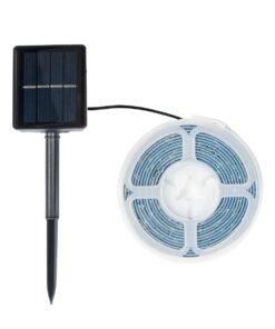 GLOBOSTAR® SOLARSTRIP 70420 Σετ Ταινίας με Αισθητήρα Ημέρας-Νύχτας LED 3W 120lm 120° DC 5V με Φωτοβολταϊκό Panel 5V 0.3W Αδιάβροχο IP65 90 x SMD2835 Chip Θερμό Λευκό 2700K Dimmable – Sanan SMD Chip – Μ300 x Π0.8 x Υ0.3cm – Ρολό 3 Μέτρων – 2 Χρόνια Εγγύηση