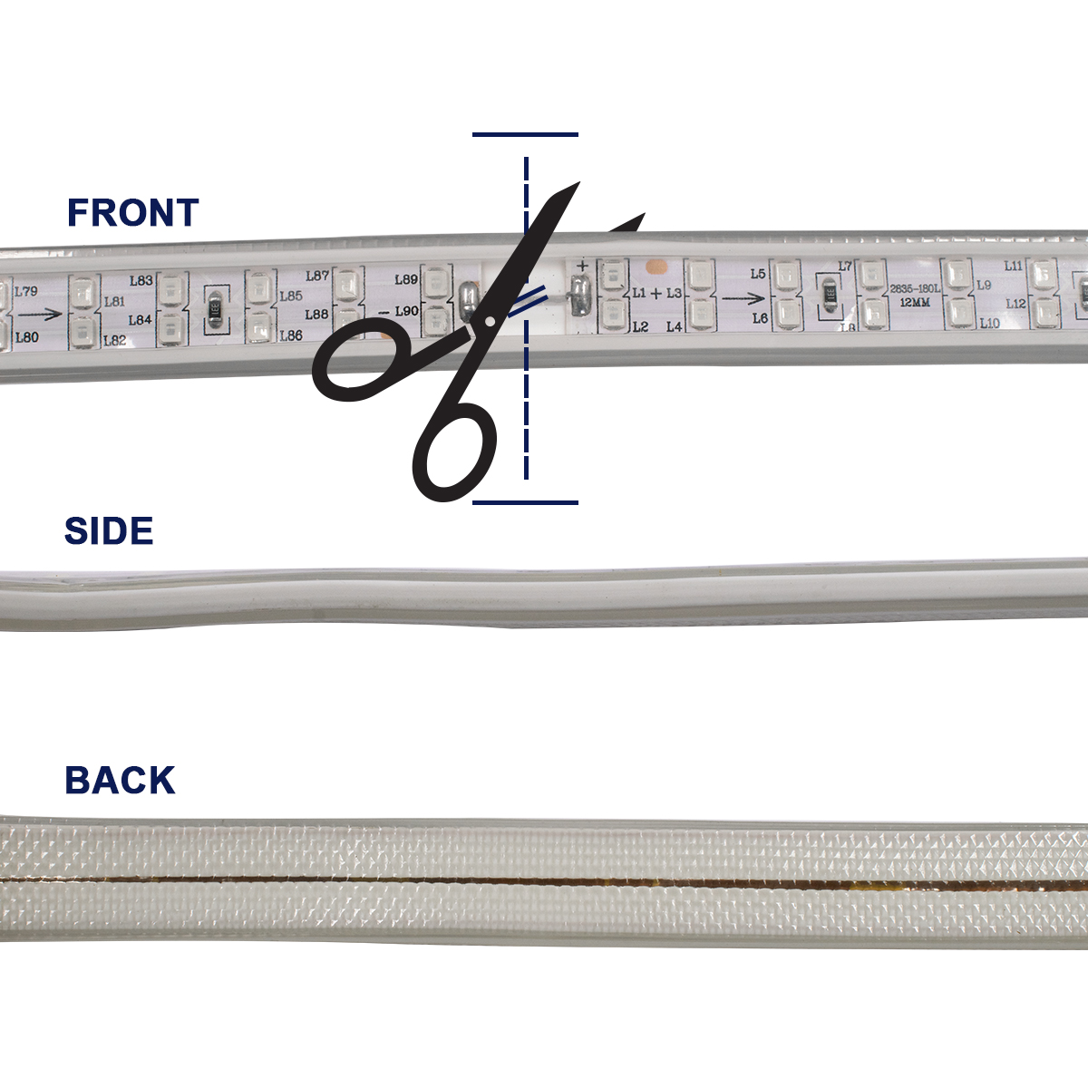GLOBOSTAR® EPIWIDE 70516 Ταινία LED 24W/m 1560lm/m 120° DC 220-240V Αδιάβροχη IP65 180 x SMD2835 Chip/m Μπλε Dimmable - Epistar SMD Chip - M100 x Π1.6 x Υ0.7cm - 3 Χρόνια Εγγύηση - Image 5