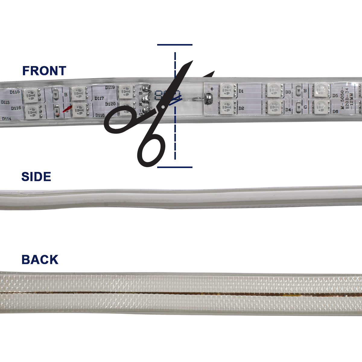 GLOBOSTAR® EPIWIDE 70517 Ταινία LED 24W/m 1560lm/m 120° DC 220-240V Αδιάβροχη IP65 120 x SMD5050 Chip/m Πολύχρωμο RGB Dimmable - Epistar SMD Chip - M100 x Π1.7 x Υ0.7cm - 3 Χρόνια Εγγύηση - Image 5