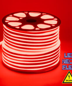 GLOBOSTAR® NEOVALE 70563 Ταινία Neon Flex LED 12W/m 600lm/m 120° DC 24V Αδιάβροχο IP65 120 x SMD2835 Chip/m Κόκκινο Dimmable - Sanan SMD Chip - Μ100 x Π0.8 x Υ1.6cm - 3 Χρόνια Εγγύηση