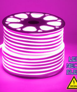 GLOBOSTAR® NEOVALE 70567 Ταινία Neon Flex LED 12W/m 600lm/m 120° DC 24V Αδιάβροχο IP65 120 x SMD2835 Chip/m Ροζ Dimmable - Sanan SMD Chip - Μ100 x Π0.8 x Υ1.6cm - 3 Χρόνια Εγγύηση
