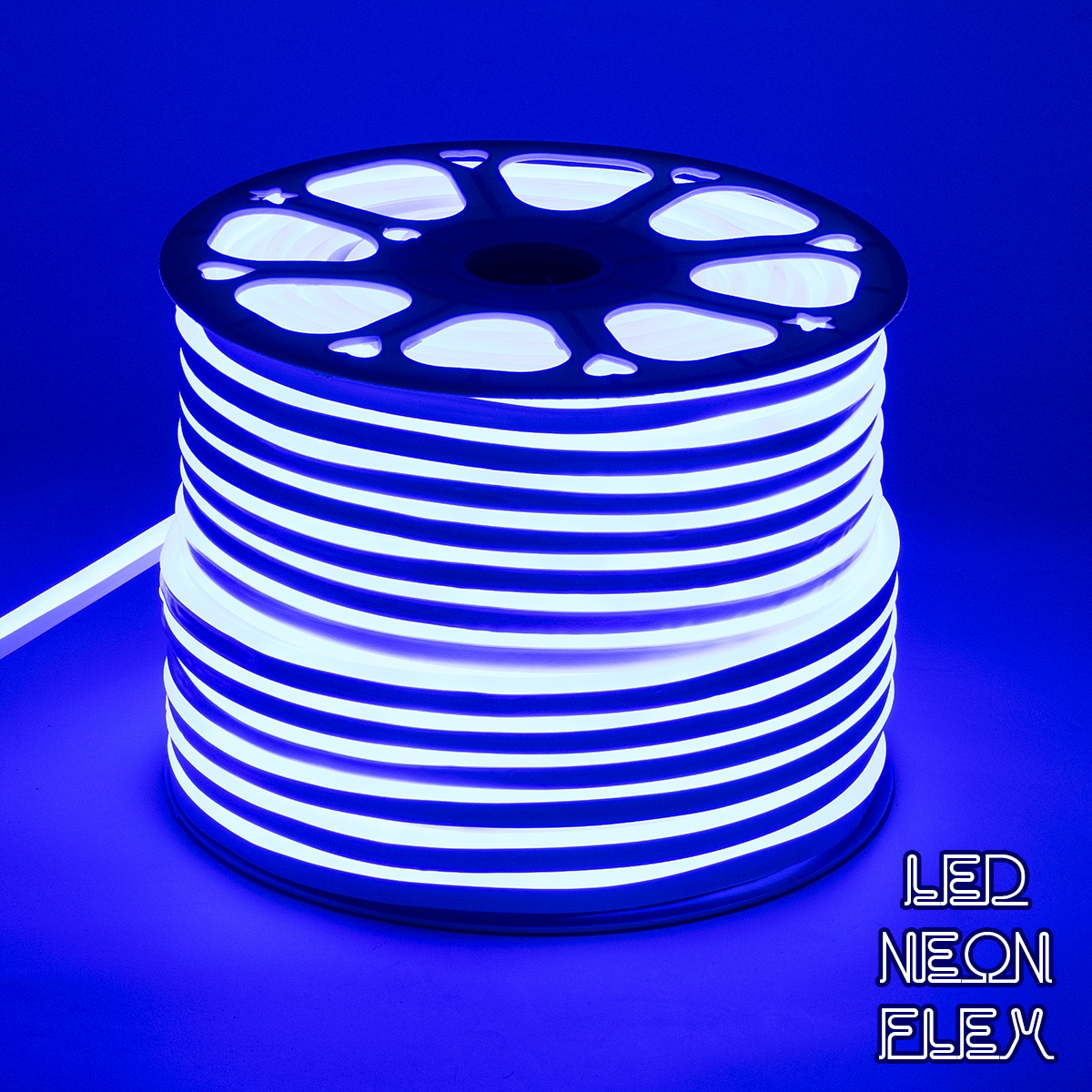 GLOBOSTAR® NEOVALE 70575 Ταινία Neon Flex LED 12W/m 600lm/m 120° DC 220-240V Αδιάβροχο IP65 120 x SMD2835 Chip/m Μπλε Dimmable - Sanan SMD Chip - Μ100 x Π0.8 x Υ1.6cm - 3 Χρόνια Εγγύηση