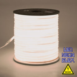 GLOBOSTAR® NEOTUBE 70581 Ταινία Neon Flex LED 12W/m 960lm/m 360° DC 24V Αδιάβροχο IP65 120 x SMD2835 Chip/m Φυσικό Λευκό 4500K Dimmable - Sanan SMD Chip - Μ100 x Π1.3 x Υ1.3cm - 3 Χρόνια Εγγύηση
