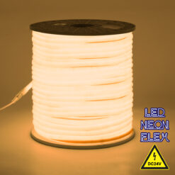 GLOBOSTAR® NEOTUBE 70582 Ταινία Neon Flex LED 12W/m 840lm/m 360° DC 24V Αδιάβροχο IP65 120 x SMD2835 Chip/m Θερμό Λευκό 2700K Dimmable - Sanan SMD Chip - Μ100 x Π1.3 x Υ1.3cm - 3 Χρόνια Εγγύηση