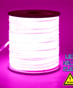 GLOBOSTAR® NEOTUBE 70587 Ταινία Neon Flex LED 12W/m 600lm/m 360° DC 24V Αδιάβροχο IP65 120 x SMD2835 Chip/m Ροζ Dimmable - Sanan SMD Chip - Μ100 x Π1.3 x Υ1.3cm - 3 Χρόνια Εγγύηση
