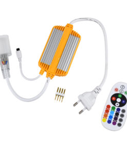 GLOBOSTAR® NEOVALE-B 70625 Dimmer / Controller με IR Ασύρματο Χειριστήριο 6A 1380W AC 220-240V σε DC 220-240V για έως 100 Μέτρα Neon Flex LED Αδιάβροχο IP65 Dimmable - Ασημί & Πορτοκαλί - Μ50 x 6 x Υ1.5cm - 2 Χρόνια Εγγύηση